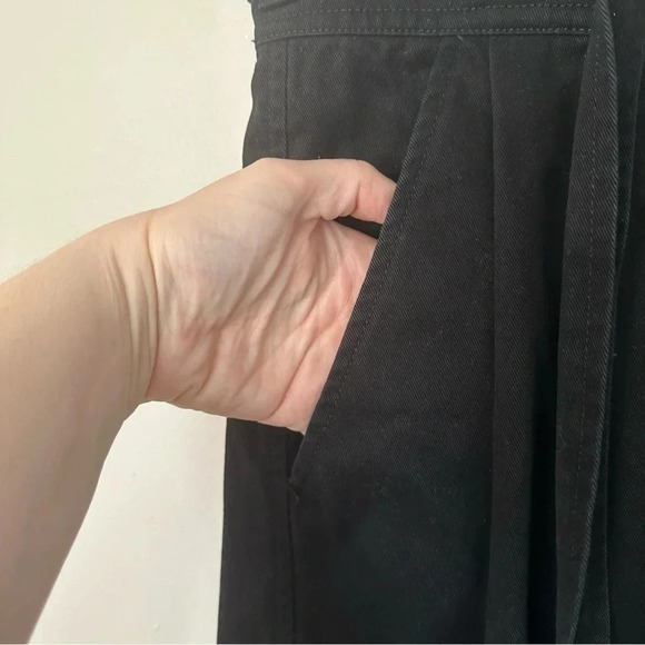 Wilfred Free Aritizia Black High Rise Paper Bag Pants with Tie Size 10 - Picture 4 of 11